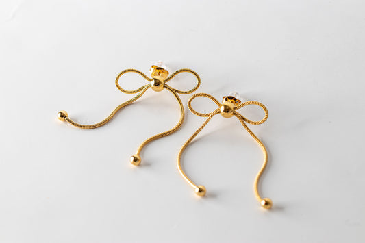 18K Gold Plated Bow Earrings