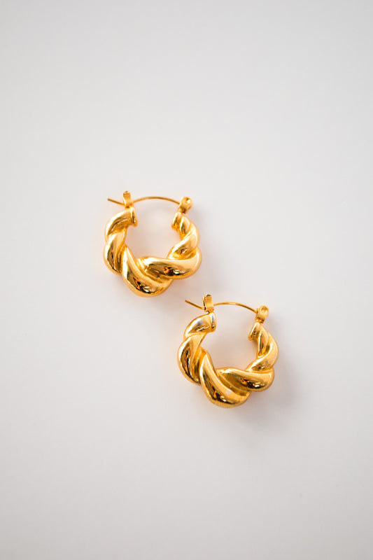 Croissant Twist Huggie Hoop Earrings