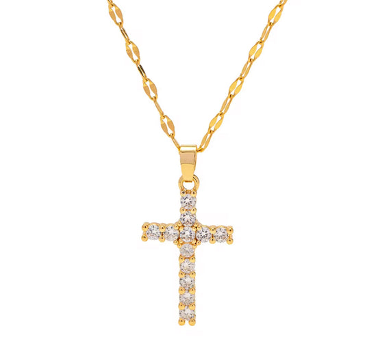 Cross Pendant Necklace with Cubic Zirconia