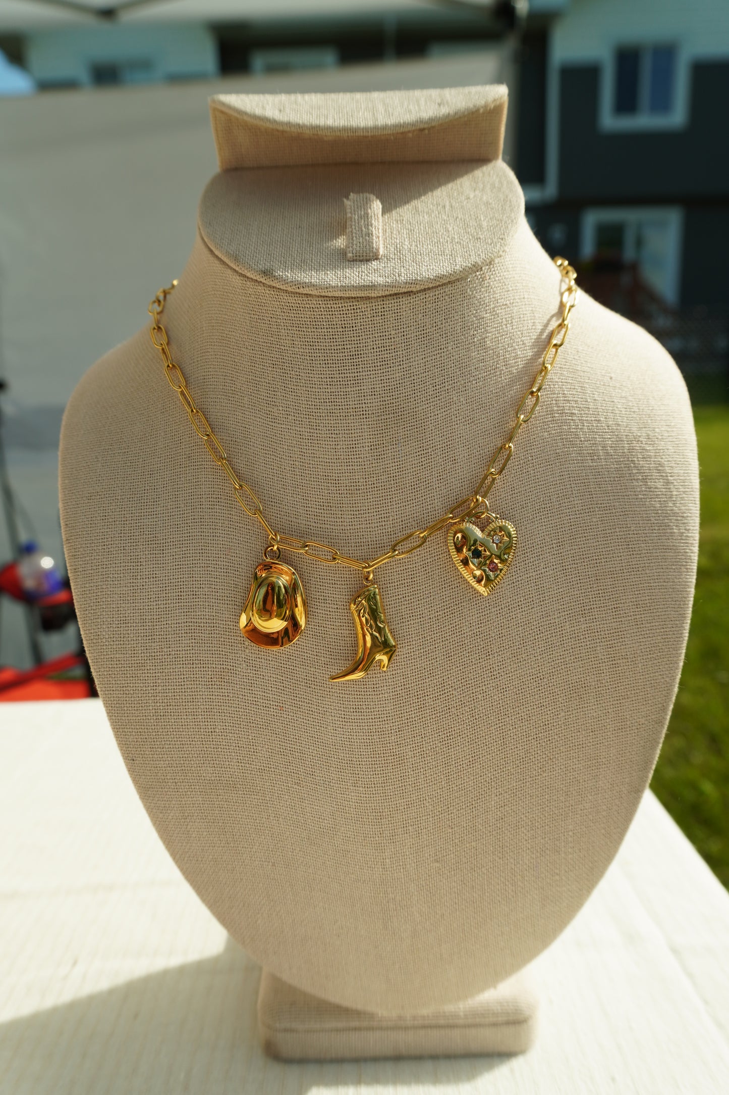Charm Boot Necklace Western Style