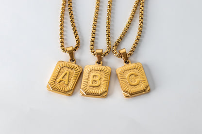 Letter Initial Necklace Unisex