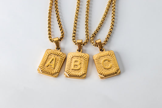 Letter Initial Necklace Unisex