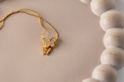 Butterfly Necklace with Cubic Zirconia