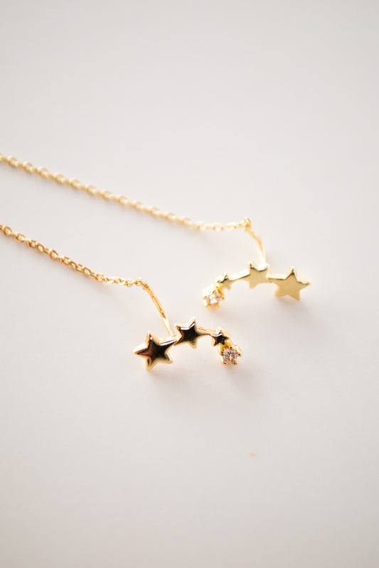 Star Tassel Zircon Earrings
